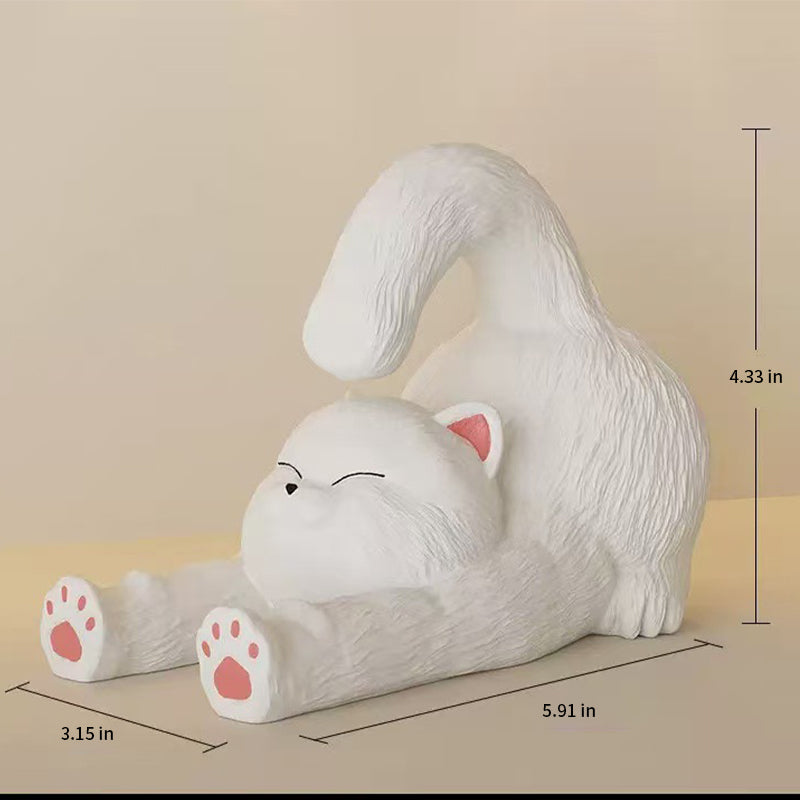 QIAWI™ Cute Cat Phone Stand, Adorable Desk Holder for Phones & Tablets