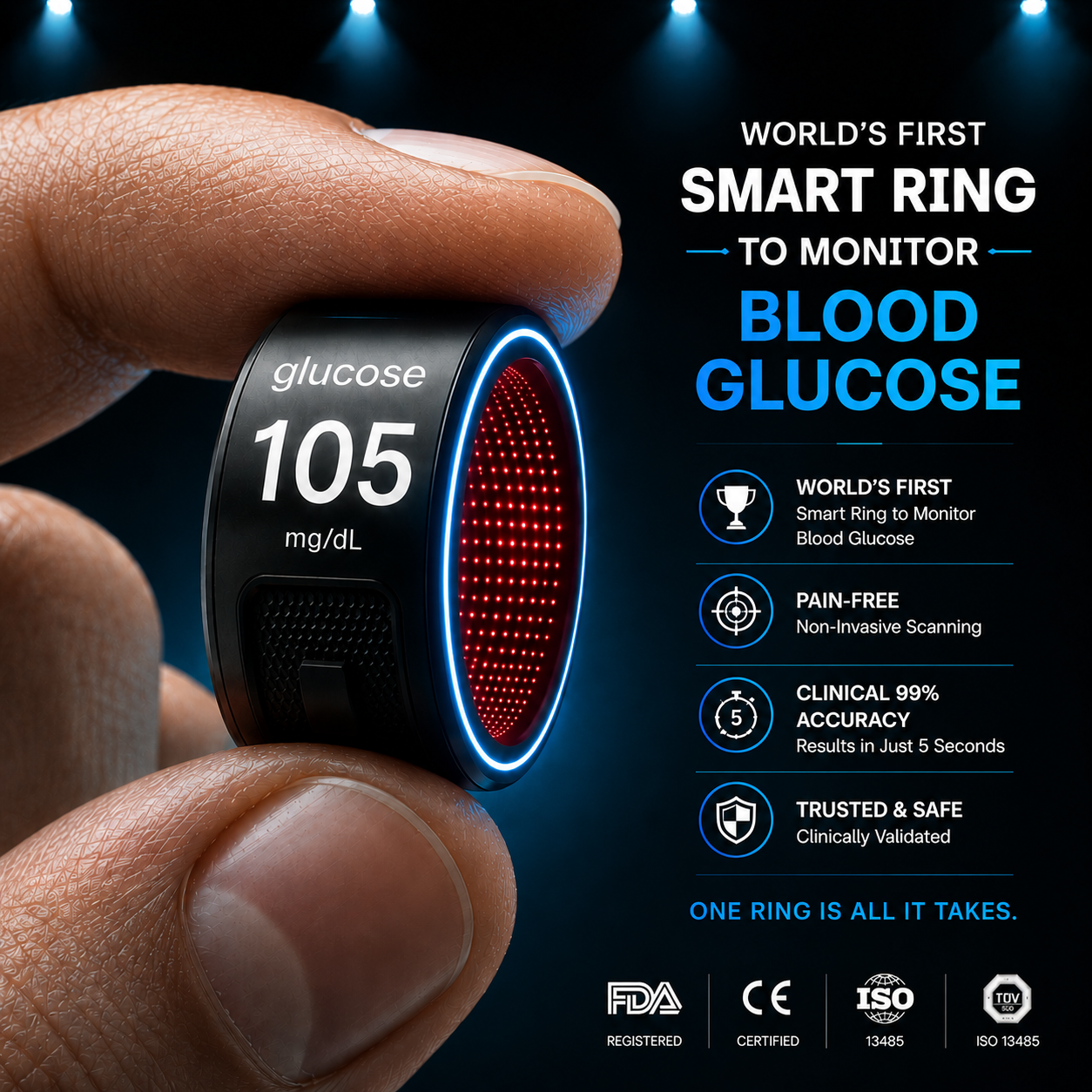 75% OFF🔥Exclusive Launch Offer🎉AuraNova™ G1 Non-Invasive Smart Ring Pro