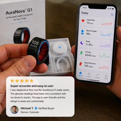 75% OFF🔥Exclusive Launch Offer🎉AuraNova™ G1 Non-Invasive Smart Ring Pro