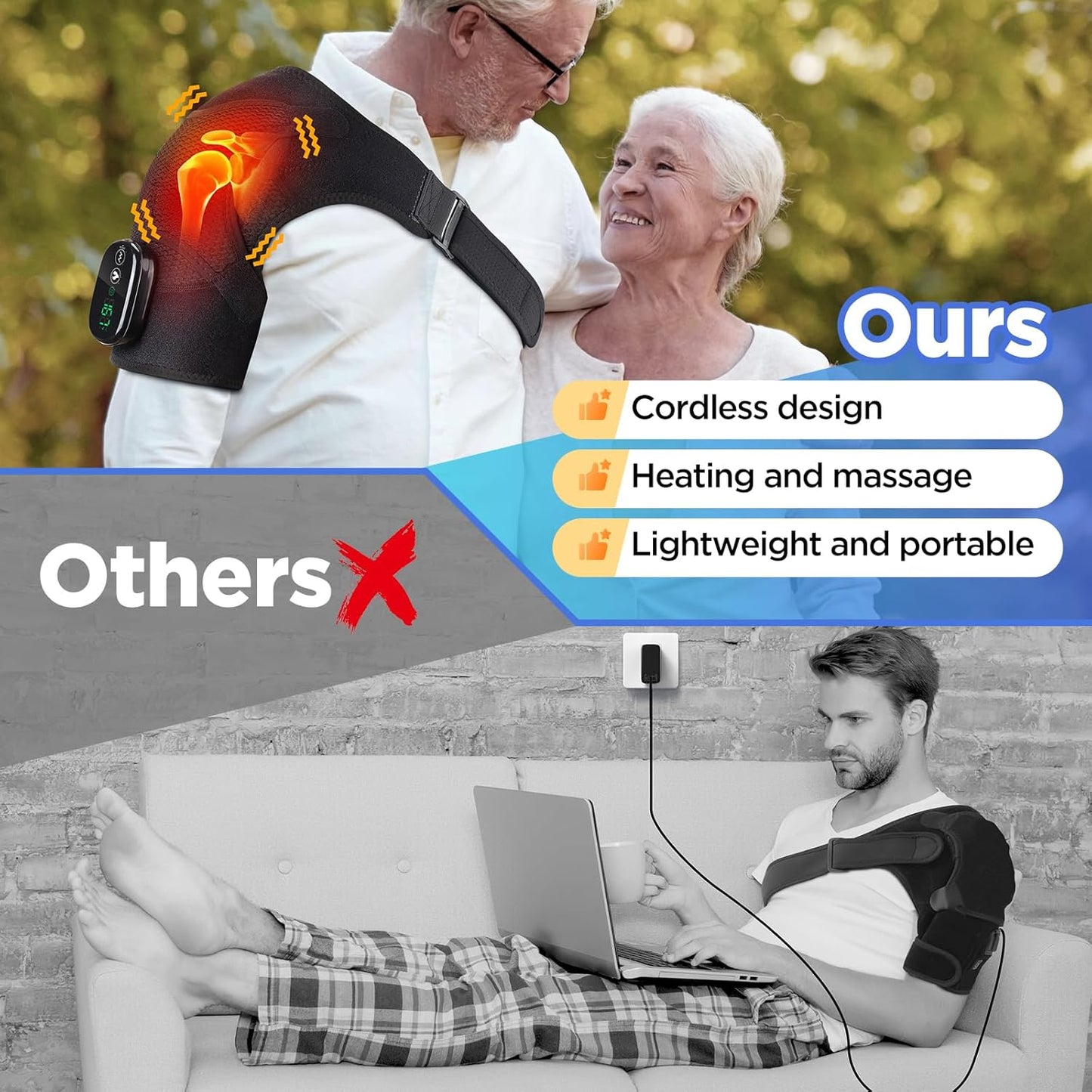 💥 Goodbye Shoulder Tension — Hello Instant Comfort Heated Vibration Shoulder Brace