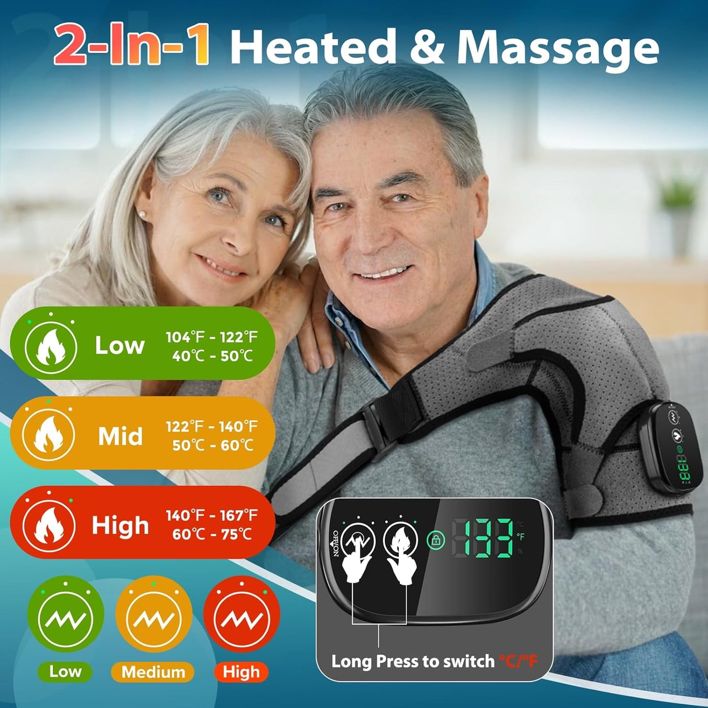 💥 Goodbye Shoulder Tension — Hello Instant Comfort Heated Vibration Shoulder Brace