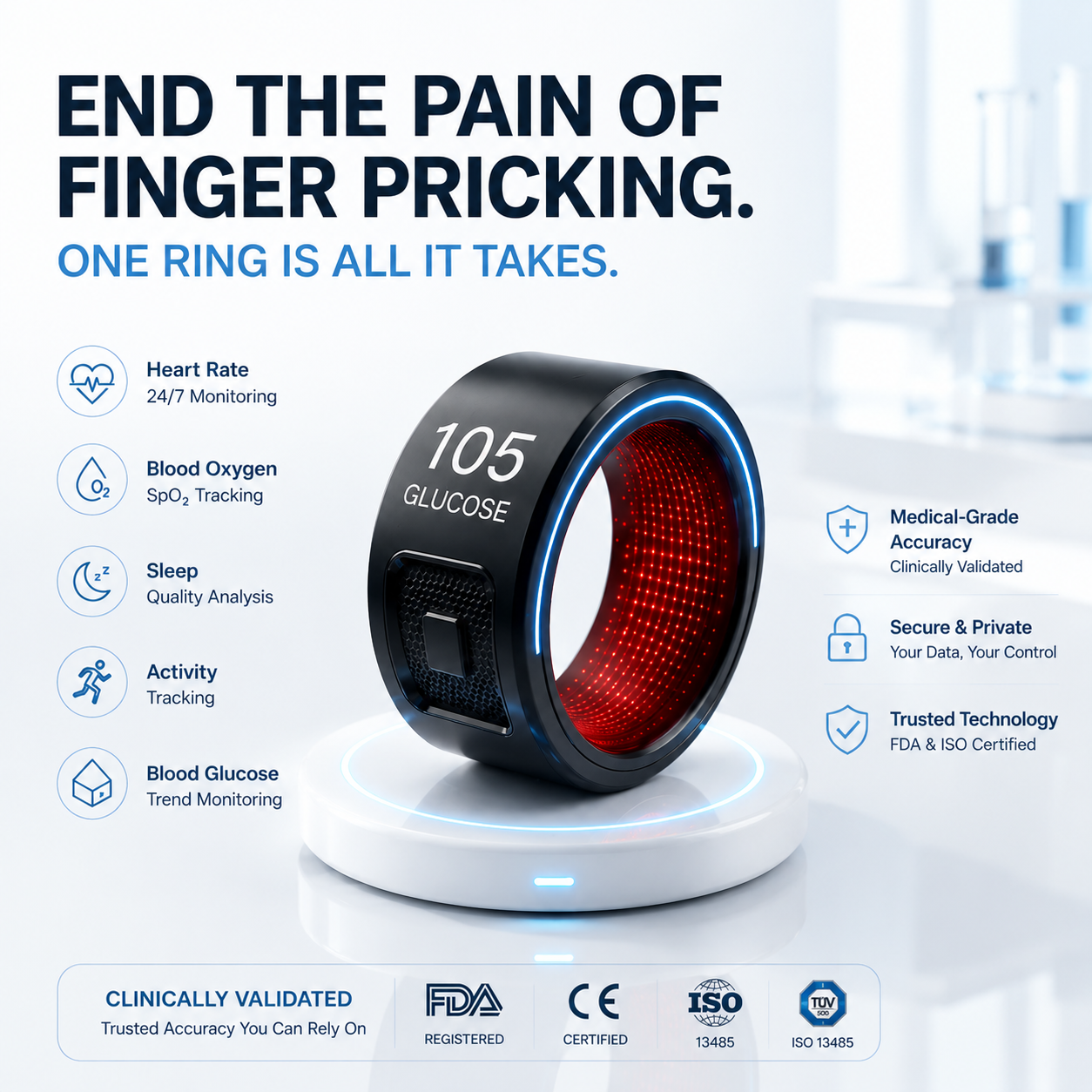 75% OFF🔥Exclusive Launch Offer🎉AuraNova™ G1 Non-Invasive Smart Ring Pro