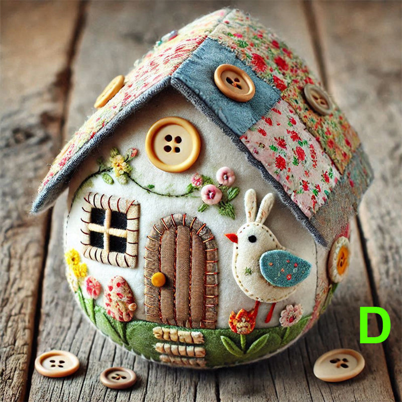 DIY-kit för påskäggshus i patchworkfilt